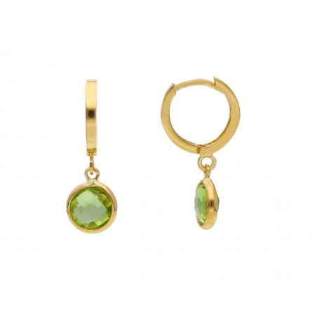 ORECCHINI IN ORO GIALLO CON PERIDOTO PENDENTE