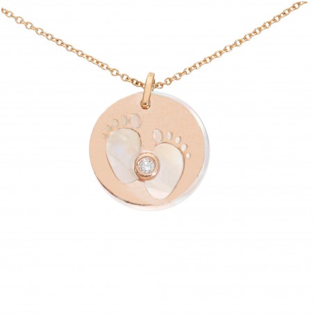 COLLANA IN ORO ROSA E DIAMANTI PIEDINI