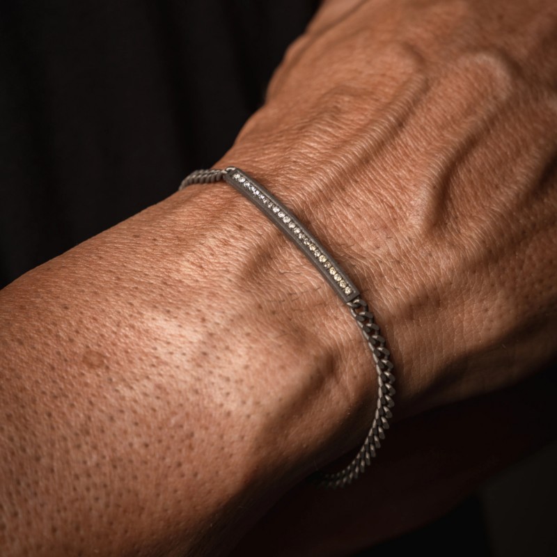 Bracciale uomo titanio e oro rosa 9k – Gioielleria Natoli