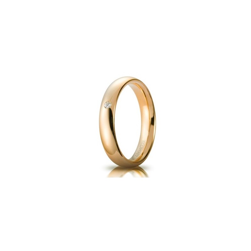 FEDE COMODA 4 MM IN ORO 750 CON DIAMANTE NATURALE FEDE COMODA 4 MM IN ORO 750 CON DIAMANTE NATURALE