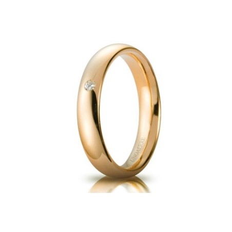 FEDE COMODA 4 MM IN ORO 750 CON DIAMANTE NATURALE