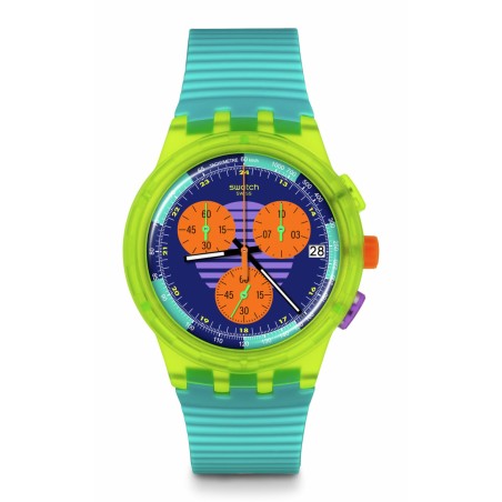 Orologio Swatch Chrono Plastic SWATCH NEON WAVE SUSJ404 | De Wrachien Gioielli