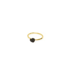 Anello in oro e diamanti Ginger CUORE NERO | De Wrachien Gioielli