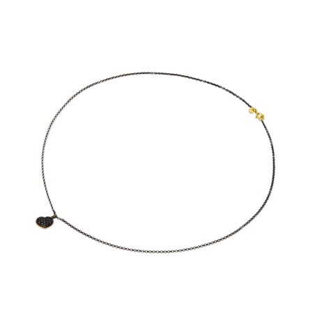 Girocollo in oro e diamanti Ginger CUORE NERO | De Wrachien Gioielli