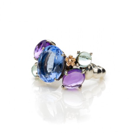 Anello de'Nobili in argento e pietre | De Wrachien Gioielli