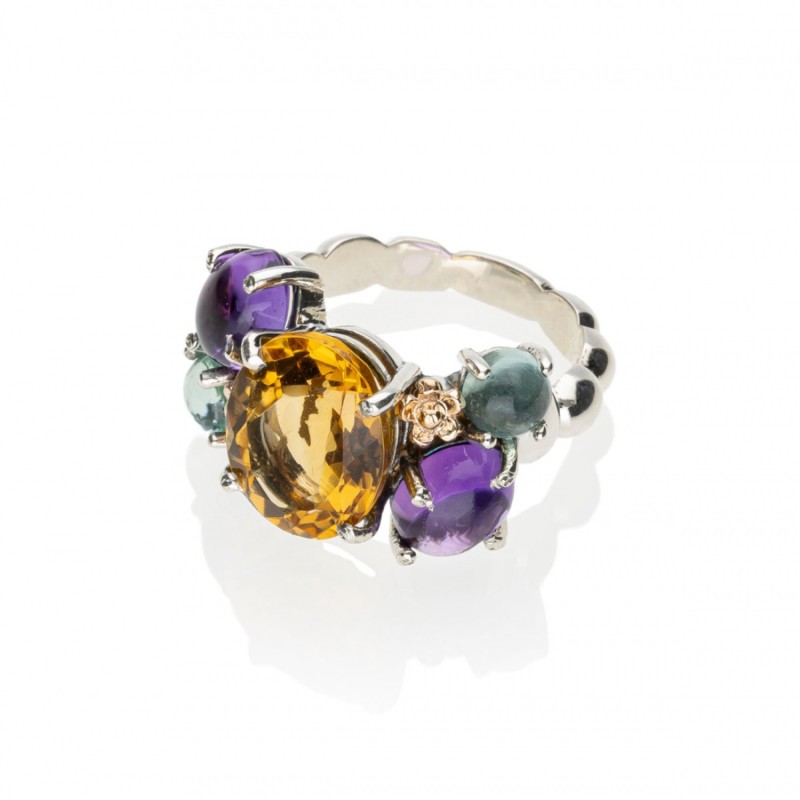 Anello de'Nobili in argento e pietre | De Wrachien Gioielli Anello de'Nobili in argento e pietre | De Wrachien Gioielli