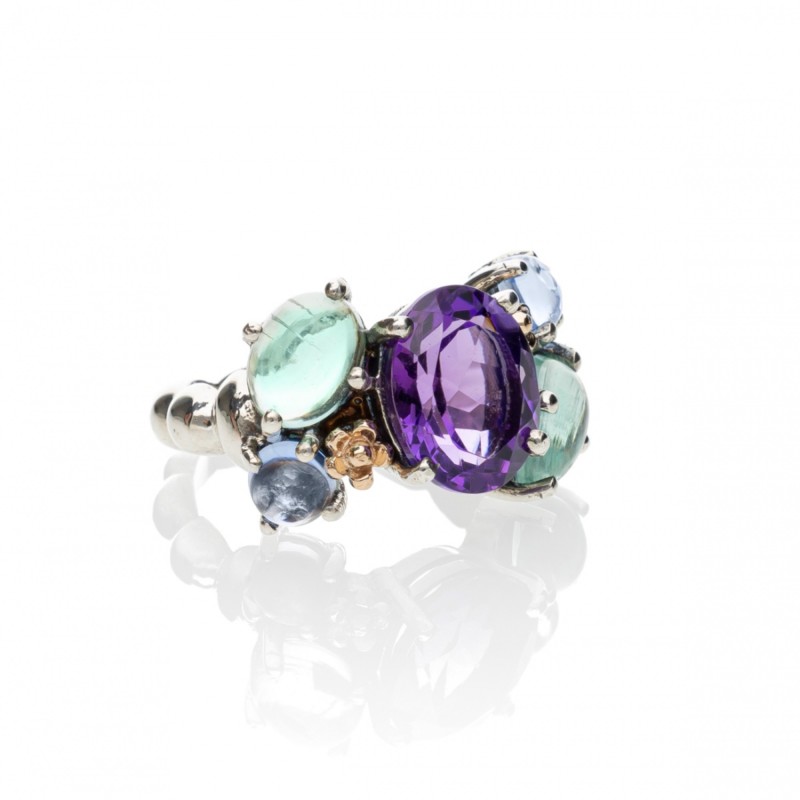 Anello de'Nobili in argento e pietre | De Wrachien Gioielli Anello de'Nobili in argento e pietre | De Wrachien Gioielli