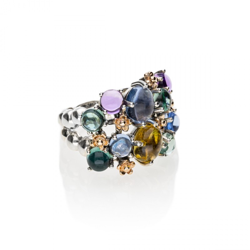 Anello de'Nobili in argento e pietre | De Wrachien Gioielli Anello de'Nobili in argento e pietre | De Wrachien Gioielli