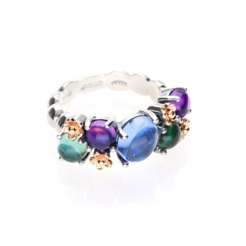 Anello de'Nobili in argento e pietre | De Wrachien Gioielli Anello de'Nobili in argento e pietre | De Wrachien Gioielli