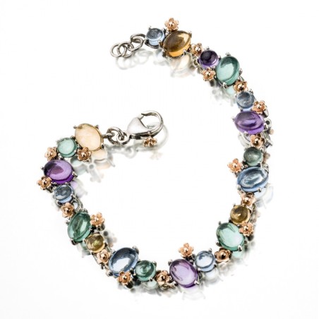 Bracciale de'Nobili in argento e pietre | De Wrachien Gioielli