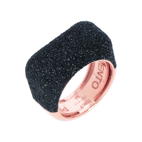 Anello Pesavento in argento e polvere di diamanti | De Wrachien  Gioielli