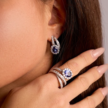 Orecchini Giorgio Visconti in oro, diamanti e tanzanite | De Wrachien Gioielli