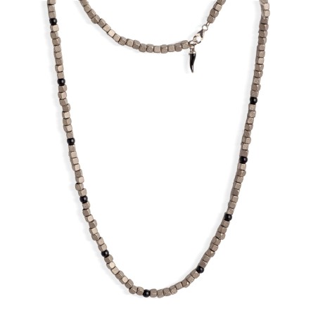 Collana Mano J in titanio e onice | De Wrachien Gioielli