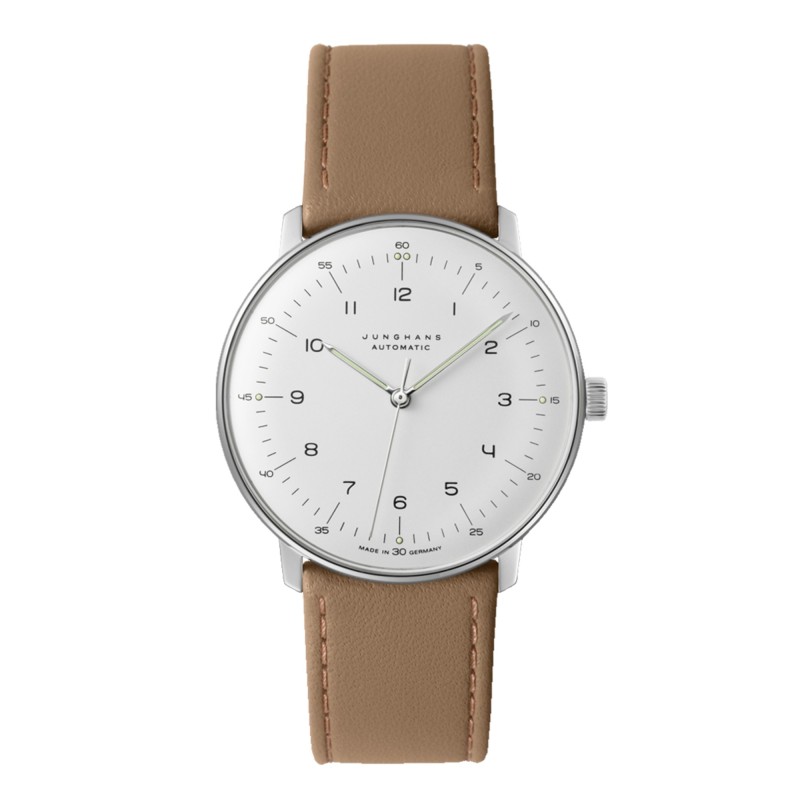 JUNGHANS Orologio Da Uomo Automatico 027/3502.02 - Cassa Acciaio 38mm - Quadrante Argento - Pelle Marrone