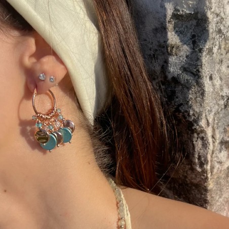 Orecchini in argento Rosso Prezioso HOOP PAILLETTES | De Wrachien Gioielli