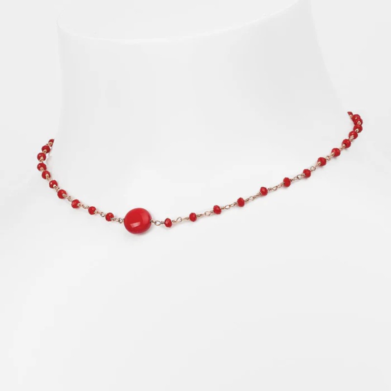 Girocollo in argento ROSSO PREZIOSO UN POIS | De Wrachien Gioielli Girocollo in argento ROSSO PREZIOSO UN POIS | De Wrachien Gioielli