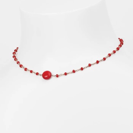 Girocollo in argento ROSSO PREZIOSO UN POIS | De Wrachien Gioielli