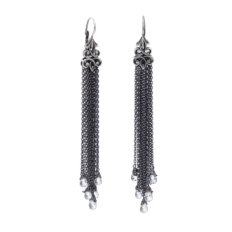 Orecchini Maria e Luisa in argento e pietre | De Wrachien Gioielli