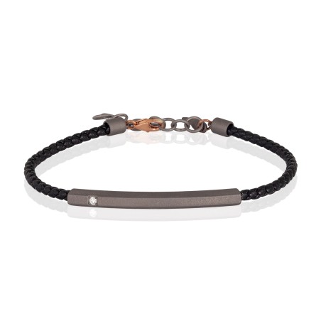 Bracciale MANO J in titanio e diamanti | De Wrachien Gioielli