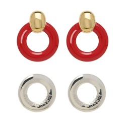 Orecchini Rosso Prezioso in argento e legno d'ulivo | De Wrachien Gioielli