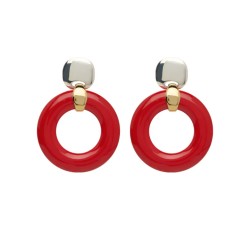 Orecchini Rosso Prezioso in argento e legno d'ulivo | De Wrachien Gioielli