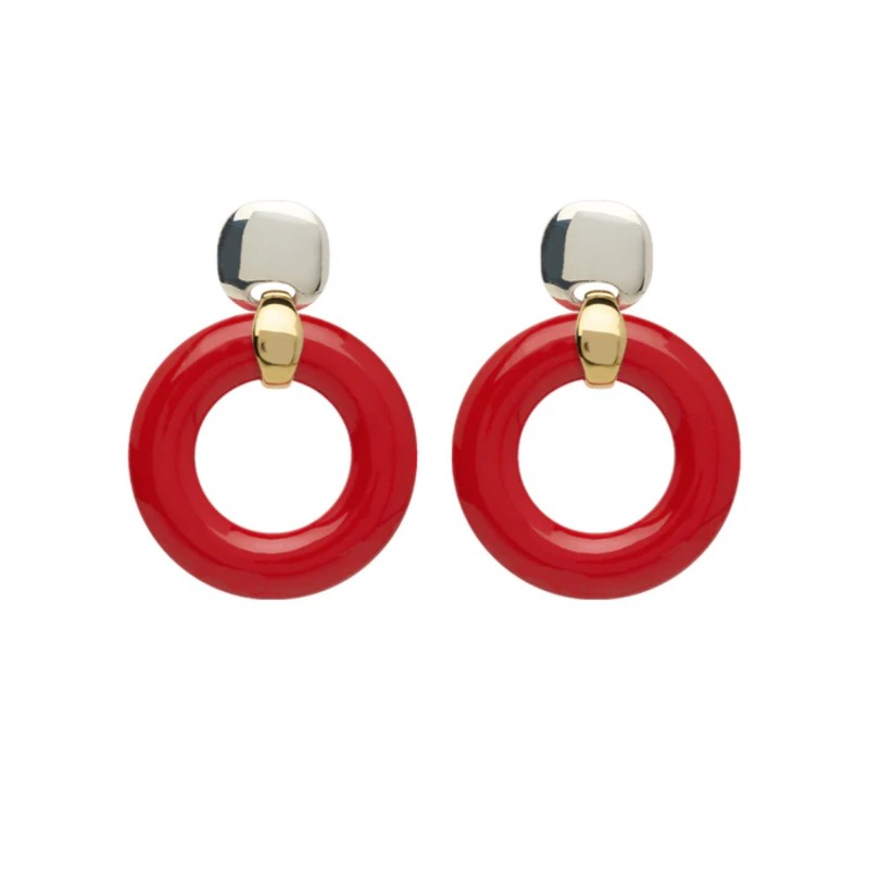 Orecchini Rosso Prezioso in argento e legno d'ulivo | De Wrachien Gioielli