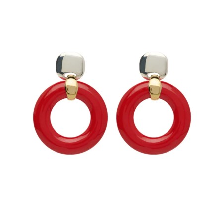 Orecchini Rosso Prezioso in argento e legno d'ulivo | De Wrachien Gioielli