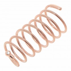 Anello Pesavento DNA in argento e diamanti | De Wrachien Gioielli