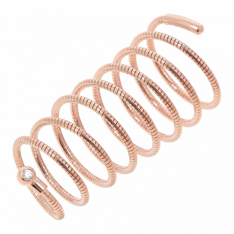 Anello Pesavento DNA in argento e diamanti | De Wrachien Gioielli