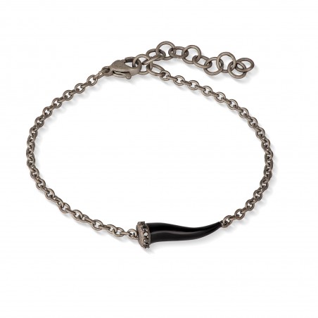 Bracciale Mano J LUCKY HORN CHBRT5BBRKSMNERO | De Wrachien Gioielli
