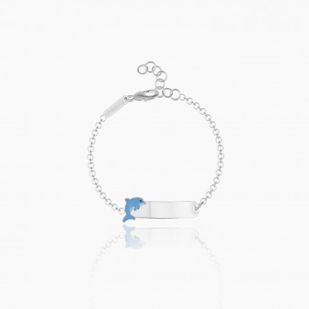 Bracciale bambino Delfino con targhetta incidibile