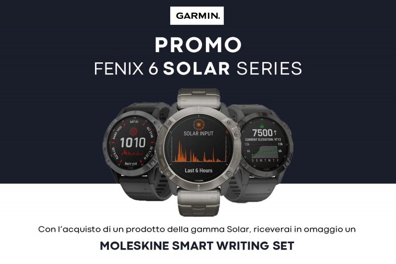 Garmin Fenix 6 Pro Solar ti regala lo Smart Writing Set Moleskine