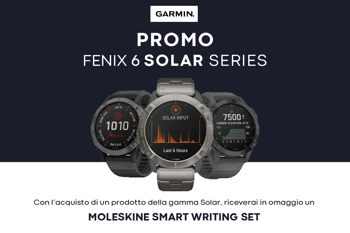Garmin Fenix 6 Pro Solar ti regala lo Smart Writing Set Moleskine